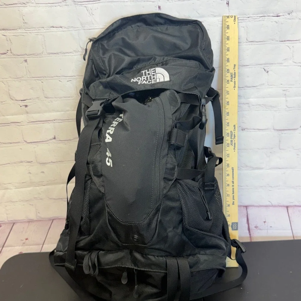 The North Face Terra 45 Backpack Black Hiking Travel Internal Frame Bag